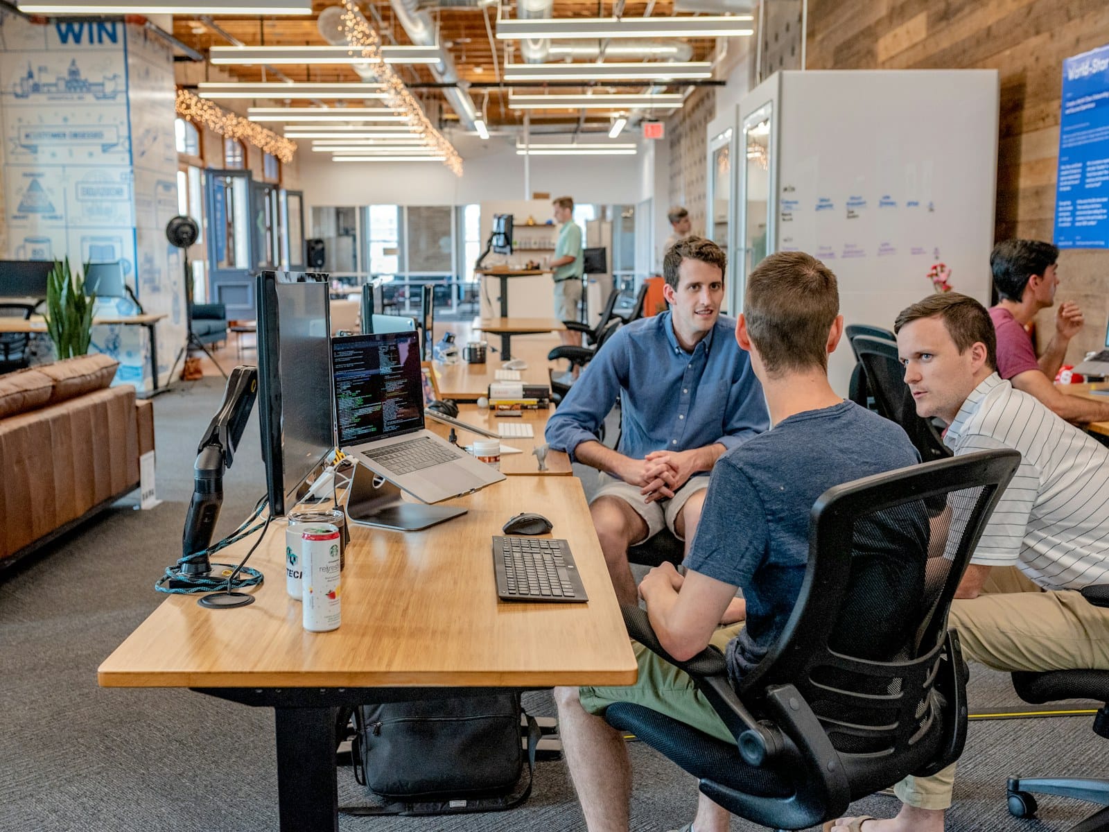 A working session of a communications team.