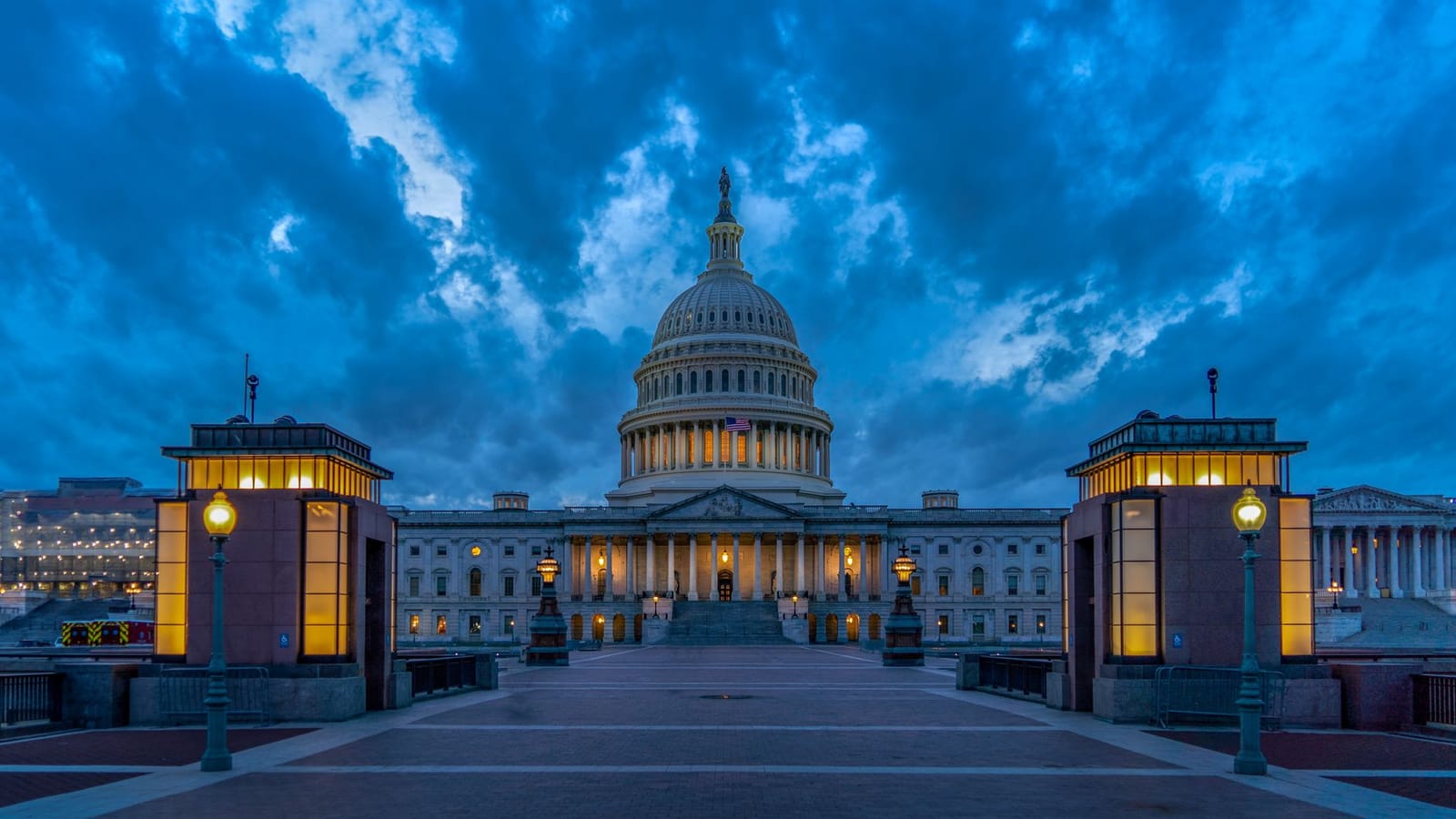 The United States Capitol at dusk — the Washington DC audience a trade association or coalition site has to reach.