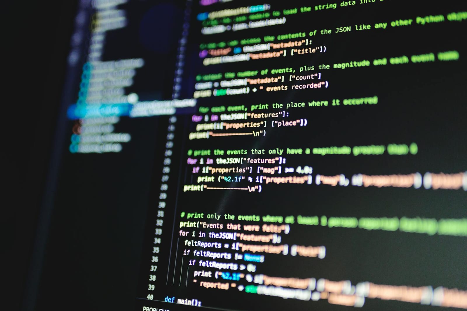 Source code on a developer's monitor.